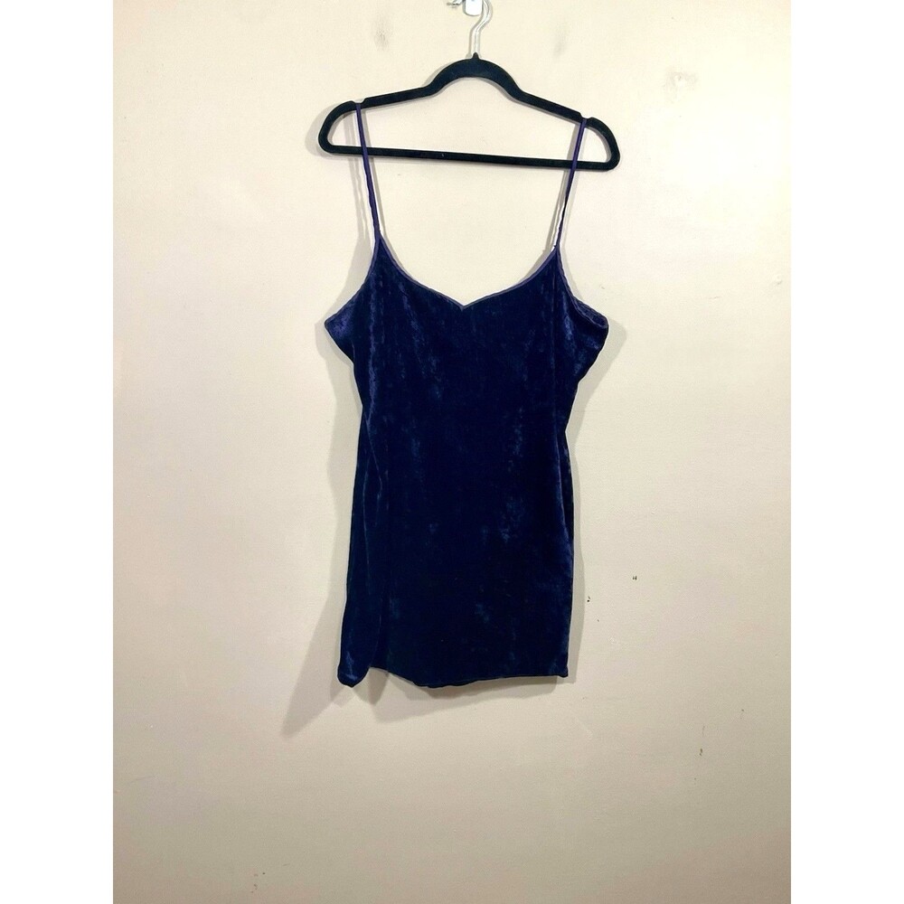 VTG Womens Velvet Cami Tank Top L Purple 90s Y2K Grunge Whimsigoth Goth Fairy